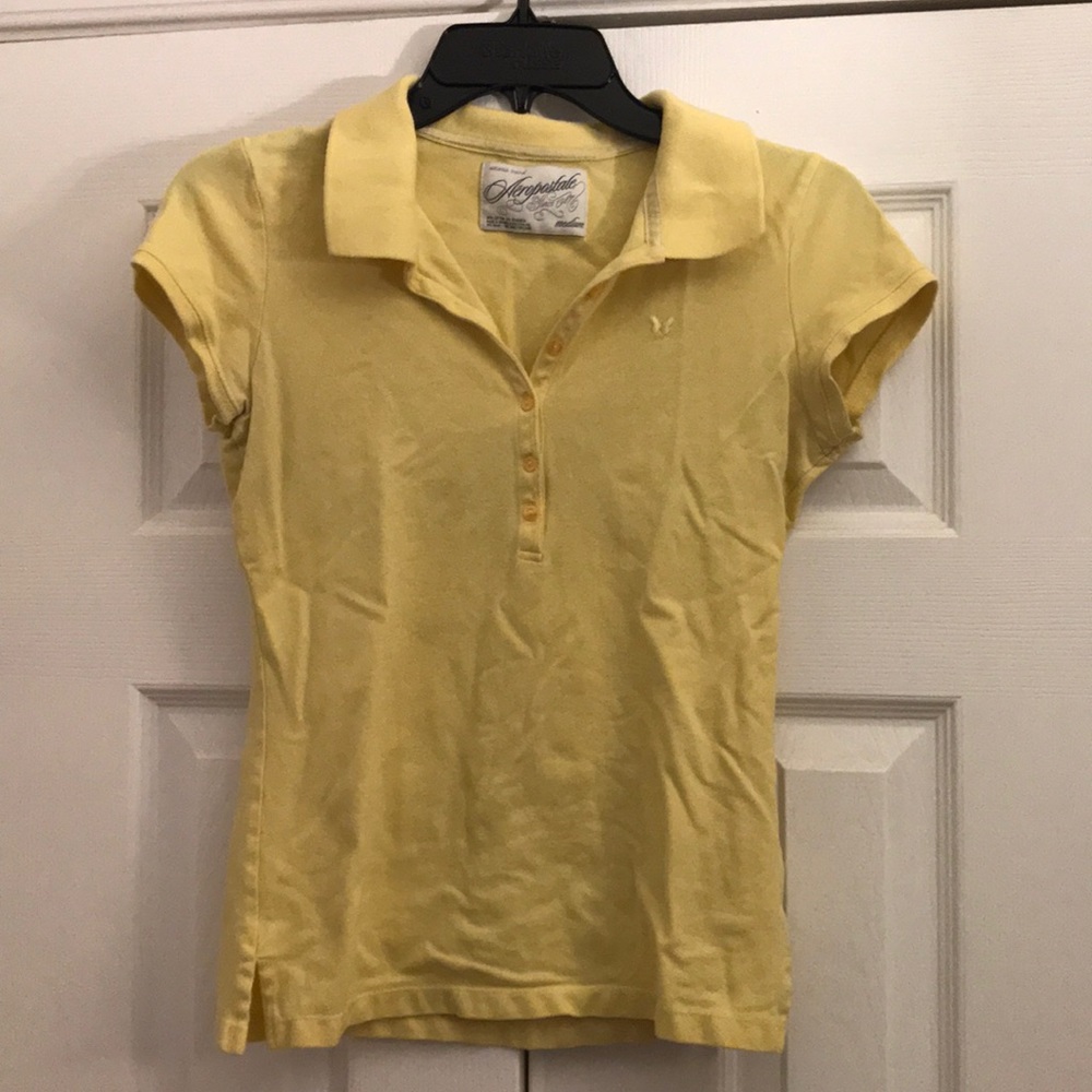 Baby yellow v-neck polo shirt
